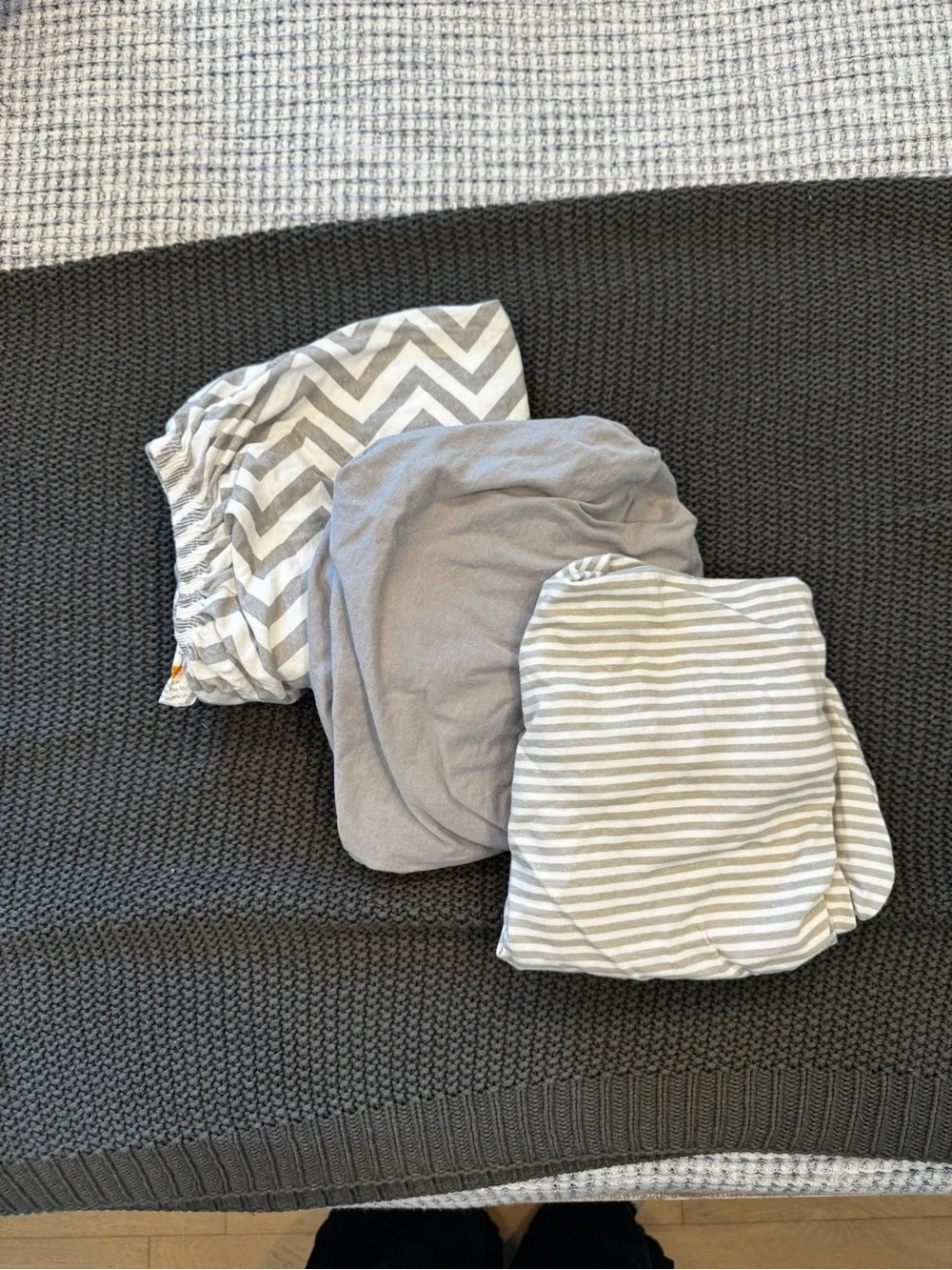 Neutral Gray Kids Fitted Pack n Playard Sheet Set - 3 Pack